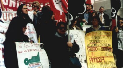 13/4/2000 L'Unicobas Scuola manifesta davanti al Ministero della Pubblica Istruzione